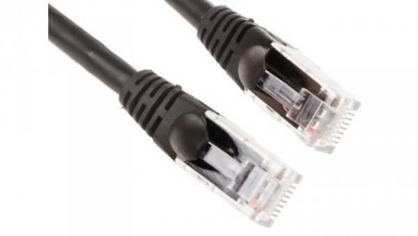 Kabel kategorii 6, Czarny, Wtyk RJ45/męski RJ45dł.: 500mm, mat. koszulki: LSZH