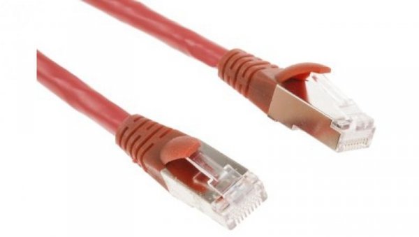 Kabel kategorii 6, Czerwony, Wtyk RJ45/męski RJ45dł.: 10m, mat. koszulki: LSZH