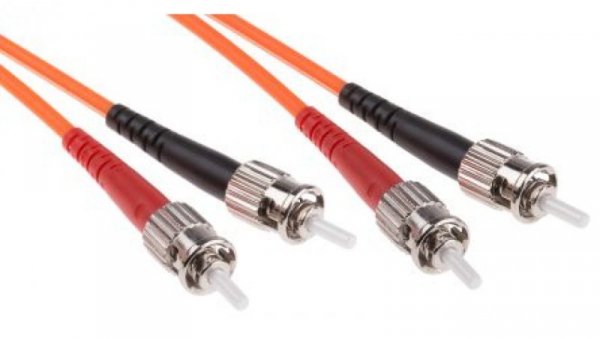 Kabel światłowodowy, średnica: 62.5/125μm, OM1 Wielomodowy, Pomarańczowy, ST / ST