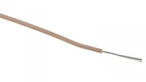 Przewód jednożyłowy linkowy, Przewód instalacyjny, 0,08 mm², 7/0,12 mm, 28 AWG, MPPE, 600 V, Brązowy, dł. 100m, RS PRO