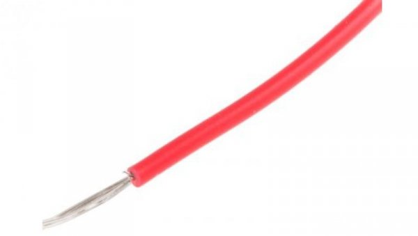 Przewód jednożyłowy linkowy, Przewód instalacyjny, 0,13 mm², 7/0,16 mm, 26 AWG, PVC, 300 V, Czerwony, dł. 100m, RS PRO