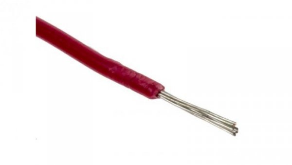 Przewód jednożyłowy linkowy, Przewód instalacyjny, 0,08 mm², 7/0,12 mm, 28 AWG, XLPVC, 150 V, Czerwony, dł. 100m, RS PRO