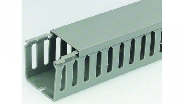 Koryto kablowe Szary PVC Wąski Koryto panelowe z otworami 40 mm 40mm 1m RS PRO