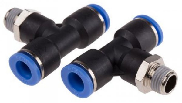 Adapter gwintowany teowy typu gwint – rura, 10 barów