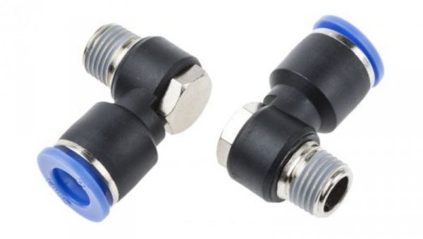 Złącze kątowe gwint R 1/4 męskie, Wciskane 10 mm RS PRO