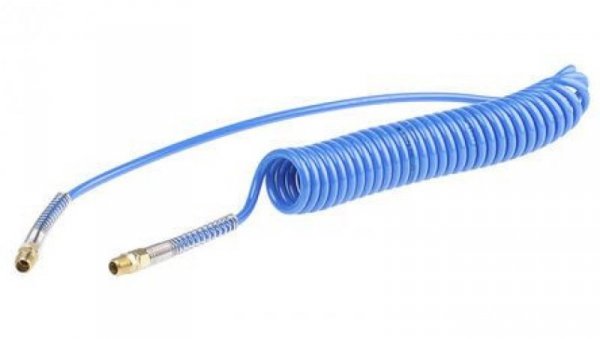 Przewód pneumatyczny spiralny 6m Niebieski, PUR, BSPT 3/8 RS PRO