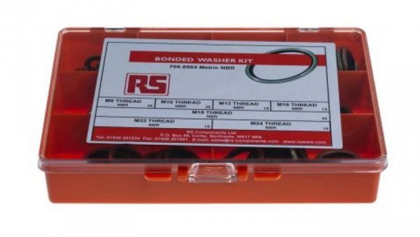 Uszczelki samocentrujące, wymiary metryczne Nitryl, Kit Contents 125 szt. RS PRO