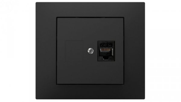 Vestra Gniazdo komputerowe pojedyncze RJ45 bez ramki podtynkowe IP20 czarny 3848-19