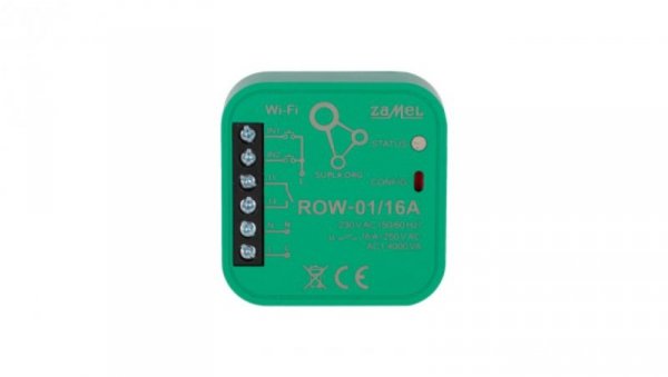 Dopuszkowy odbiornik Wi-Fi 1-kanałowy dwukierunkowy 16A TYP: ROW-01/16A SPL10000025