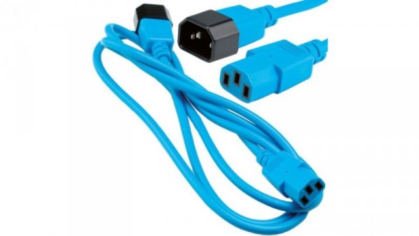 Przedłużacz zasilający 230V IEC320 C14/ C13 3m niebieski
