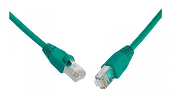 Patchcord CAT5E SFTP PVC 1m zielony snag-proof C5E-315GR-1MB