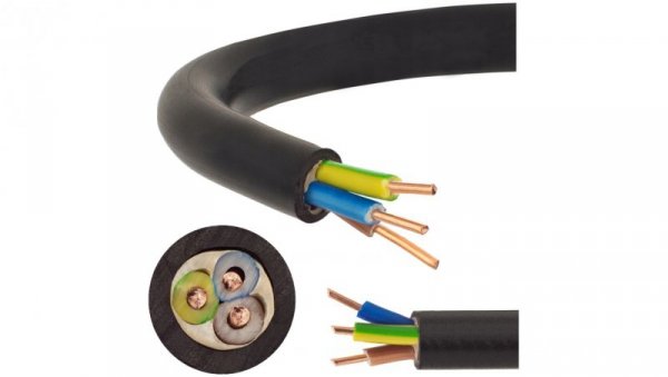 Kabel prądowy YKY 0,6/1kV 3x1 drut do ziemi Elektrokabel /25m/