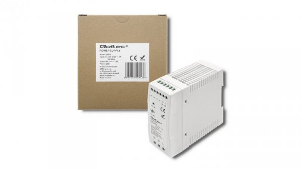 Qoltec Zasilacz na szynę DIN 60W 24V 2.5A Biały Slim