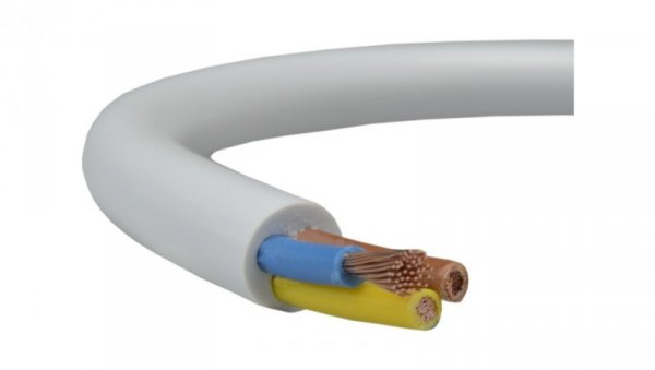 Przewód prądowy H05VV-F / OWY 500V 3x1 warsztatowy biały linka Elektrokabel /50m/