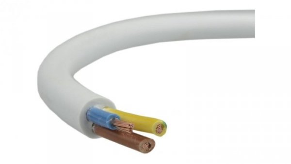 Przewód prądowy H03VV-F / OMY 300V 3x1 biały linka Elektrokabel /25m/