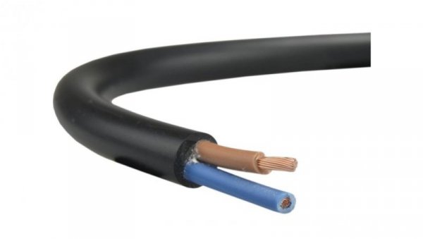 Przewód prądowy H03VV-F / OMY 300V 2x0,75 czarny linka Elektrokabel /50m/