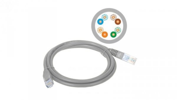 Patchcord UTP A-LAN KKU5SZA10 (RJ45 - RJ45 10m UTP kat. 5e kolor szary)