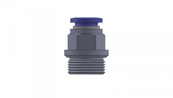 Złączka wtykowa prosta mosiężna niklowana do węża 8, M22X1,5z, 122.M22X1,5-8