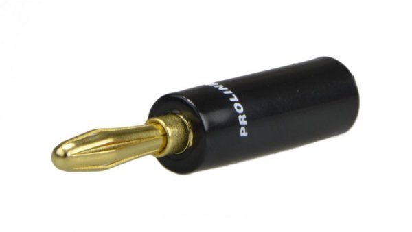 PROLINK Premium TBC-054 Wtyk głośnikowy typu BANAN skręcany prosty pozłacany czarny