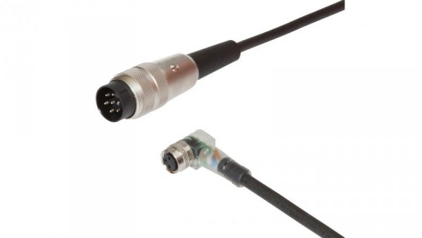 Kabel połączeniowy, 1,5 m, M8 żeński (gniazdo) 3pin kątowy, Binder 680 męski (złącze) 7pin, VK15E187