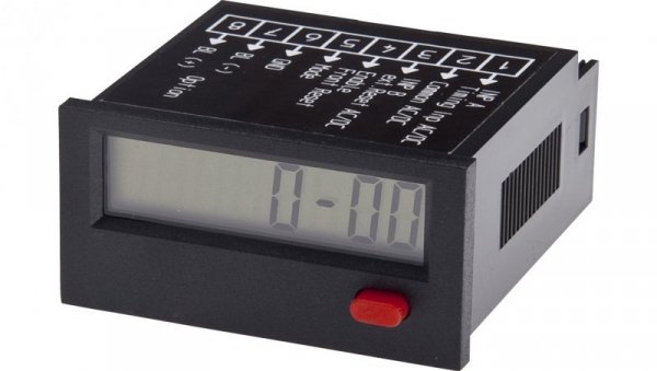 Licznik czasu, 0.01h...99999h, 24x51x48mm, System zasilania bateryjnego, 8 dekad, Dodawanie, CZ095402