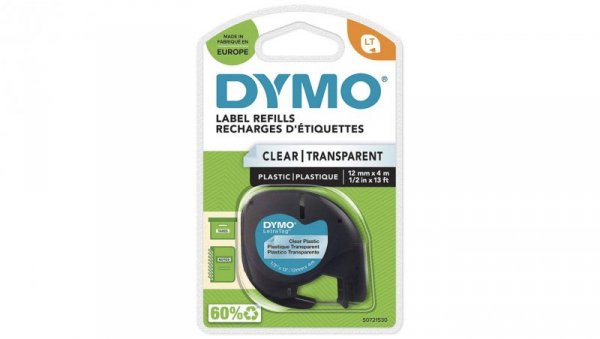 Taśma DYMO LT plastikowa 12mm / 4m przezroczysta 91221