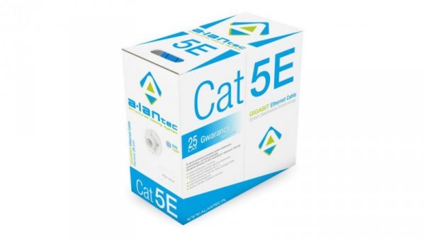 Kabel teleinformatyczny U/UTP kat.5e PVC Eca (NIEBIESKA powłoka) ALANTEC /305m/