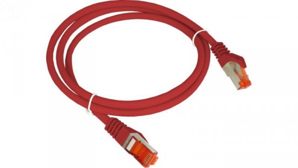 Patch-cord S/FTP kat.6A LSOH 0.5m czerwony KKS6ACZE0.5