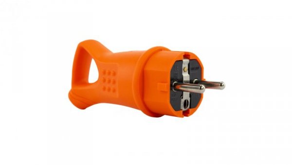 Wtyczka gumowa 16A 230V IP44 z uchwytem pomarańczowa AEI602297-O