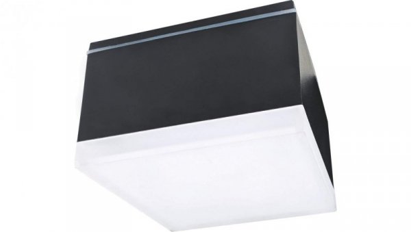 Oprawa LED 10W 800lm 4000K/neutralna IP54 IK08 kwadratowa wodoodporna aluminium + PMMA czarna RIKO-S 10W NW GXPS152