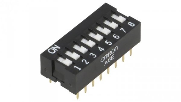 Przełącznik DIP-SWITCH Ilość sekcji 8 ON-OFF 0,025A/24VDC A6E-8101-N
