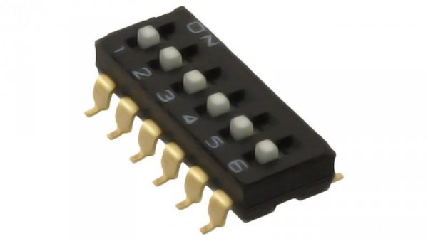 Przełącznik DIP-SWITCH Ilość sekcji 6 ON-OFF 0,025A/24VDC A6S-6104-H