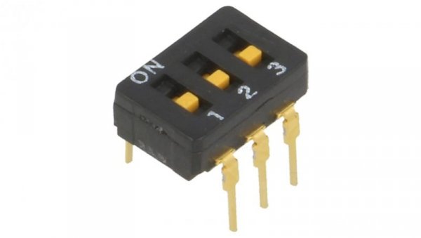 Przełącznik DIP-SWITCH Ilość sekcji 3 ON-OFF 0,03A/30VDC A6D-3100