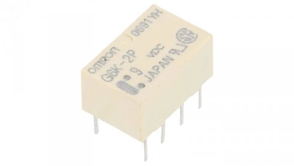 Przekaźnik elektromagnetyczny DPDT Ucewki 9VDC 0,3A/125VAC G6K-2P 9DC