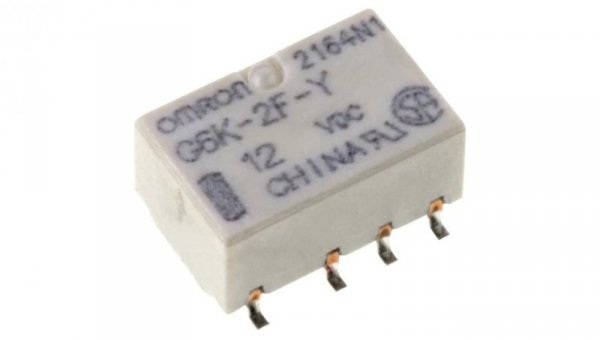 Przekaźnik elektromagnetyczny DPDT Ucewki 12VDC 0,3A/125VAC G6K-2F-Y 12VDC