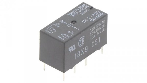 Przekaźnik elektromagnetyczny DPDT Ucewki 9VDC 0,5A/125VAC G5V-2-H1 9VDC