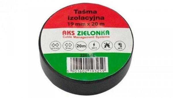 Taśma izolacyjna 19mm/20m czarna AKS