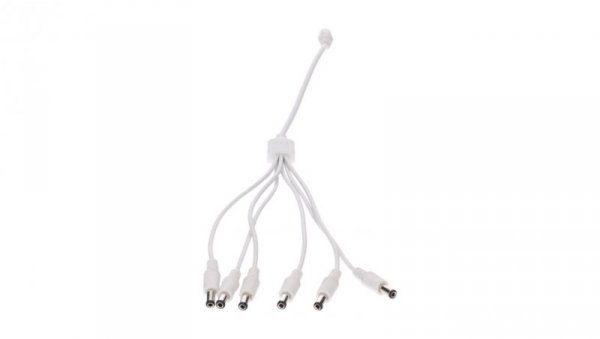 Rozgałęźnik DC 5.5X2.1 6W-1G biały 32cm 22/20awg