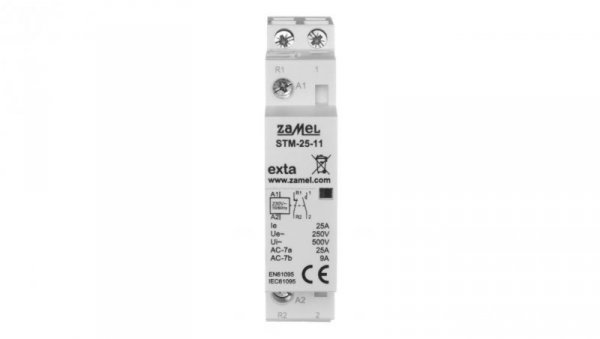 Stycznik modułowy instalacyjny 25A 1Z+1R 230V AC typ: STM-25-11 EXT10000290