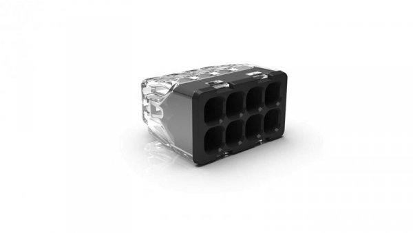 Szybkozłączka samozaciskowa bezgwintowa MINI do drutów (0,2 do 2,5 mm²), 8 torów, PC218S transparentna 89244000 /50 szt./