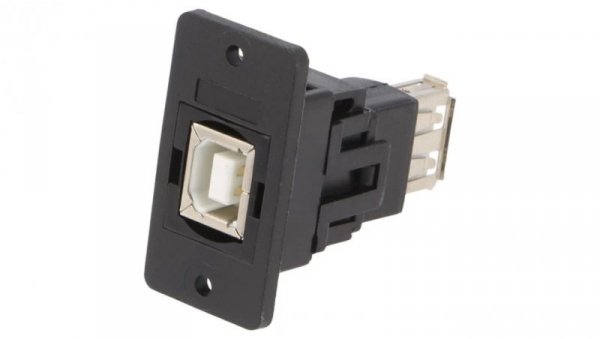 Adapter USB A - USB B 2.0 gniazdo SLIM złocony CP30607NX