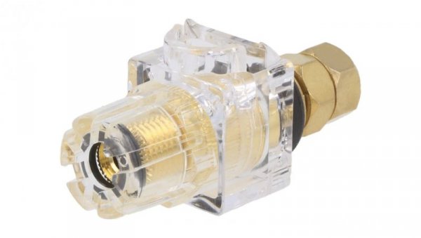 Gniazdo bananowe 3mm 60A 54,5mm czarno-przezroczysty złocony CL159802A