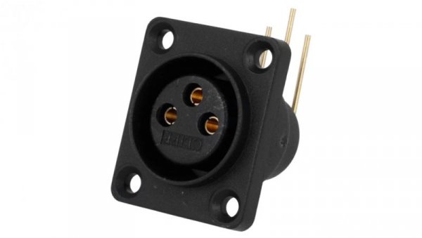 Gniazdo XLR żeńskie PIN 3 kątowe 90 uszczelniane THT 5A CP30072