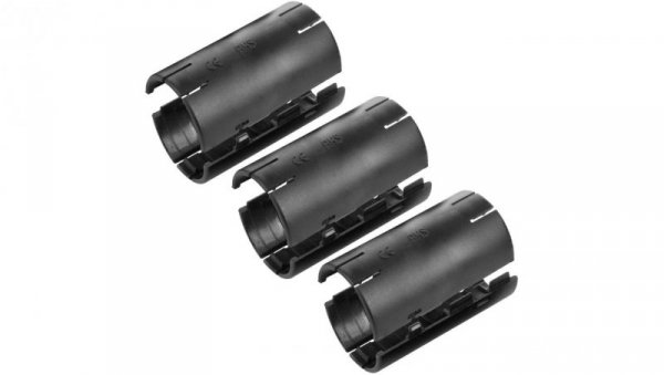 Łącznik składany prosty LSP 25 czarny do rur sztywnych (RL i RLM) oraz karbowanych (RKGL i RKGS) AKS 3szt komplet 3szt