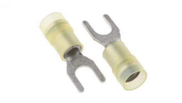 Konektor zaciskowy płaski Izolowane, M5 (10), Żółty 10AWG 6mm2 12AWG 4mm2 RS PRO /100szt./