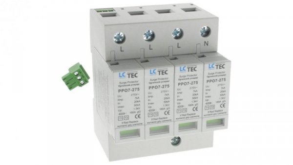 Ogranicznik przepięć Typ T1+T2 4P 8kA PPO7-275/4 z RS