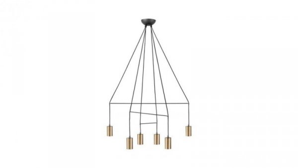 Nowodvorski lampa wisząca IMBRIA GU10 x 6 Lity mosiądz Przewód w oplocie Mosiądz 220-230 V MAX: 10W only LED