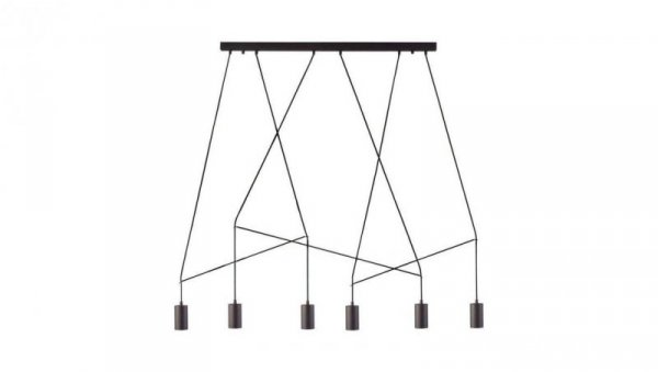 Nowodvorski lampa wisząca IMBRIA GU10 x 6 Stal lakierowana Przewód w oplocie Czarny ~220-230 V MAX: 35W