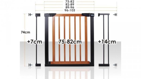 BRAMKA BEZPIECZEŃSTWA G2 +7+14cm HANKSKIDS