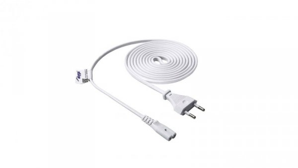 Kabel zasilający ósemka Akyga AK-RD-06A CCA 2x0.5mm² CEE 7/16 / IEC C7 1.5 m biały